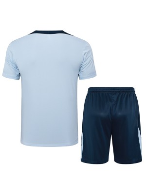 France maillot d'entraînement uniforme bleu clair pour hommes kit de football vêtements de sport costume de football hauts chemise de sport 2024-2025